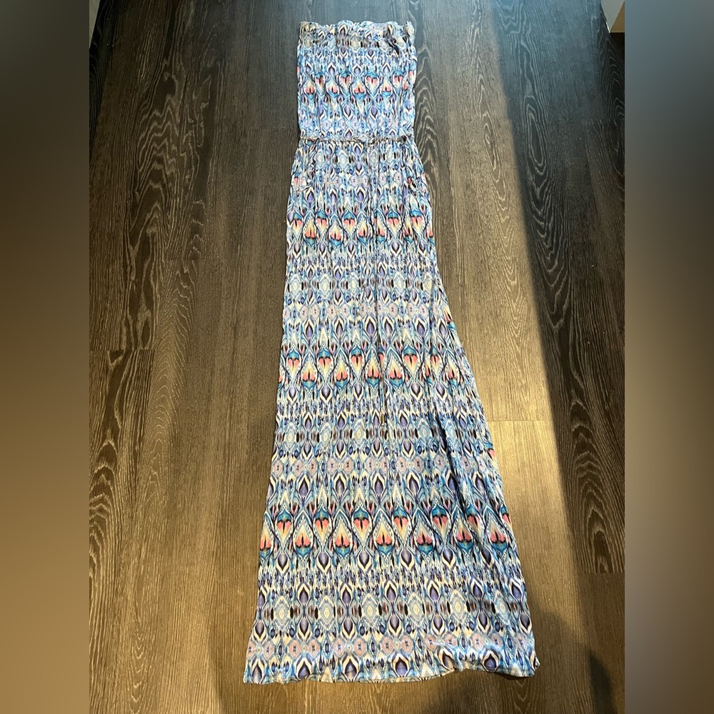 Melissa Odabash | Strapless Patterned Maxi Dress | Multicolor | Small